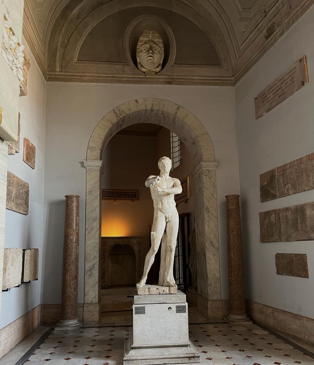 Classical marble statue in Roman museum