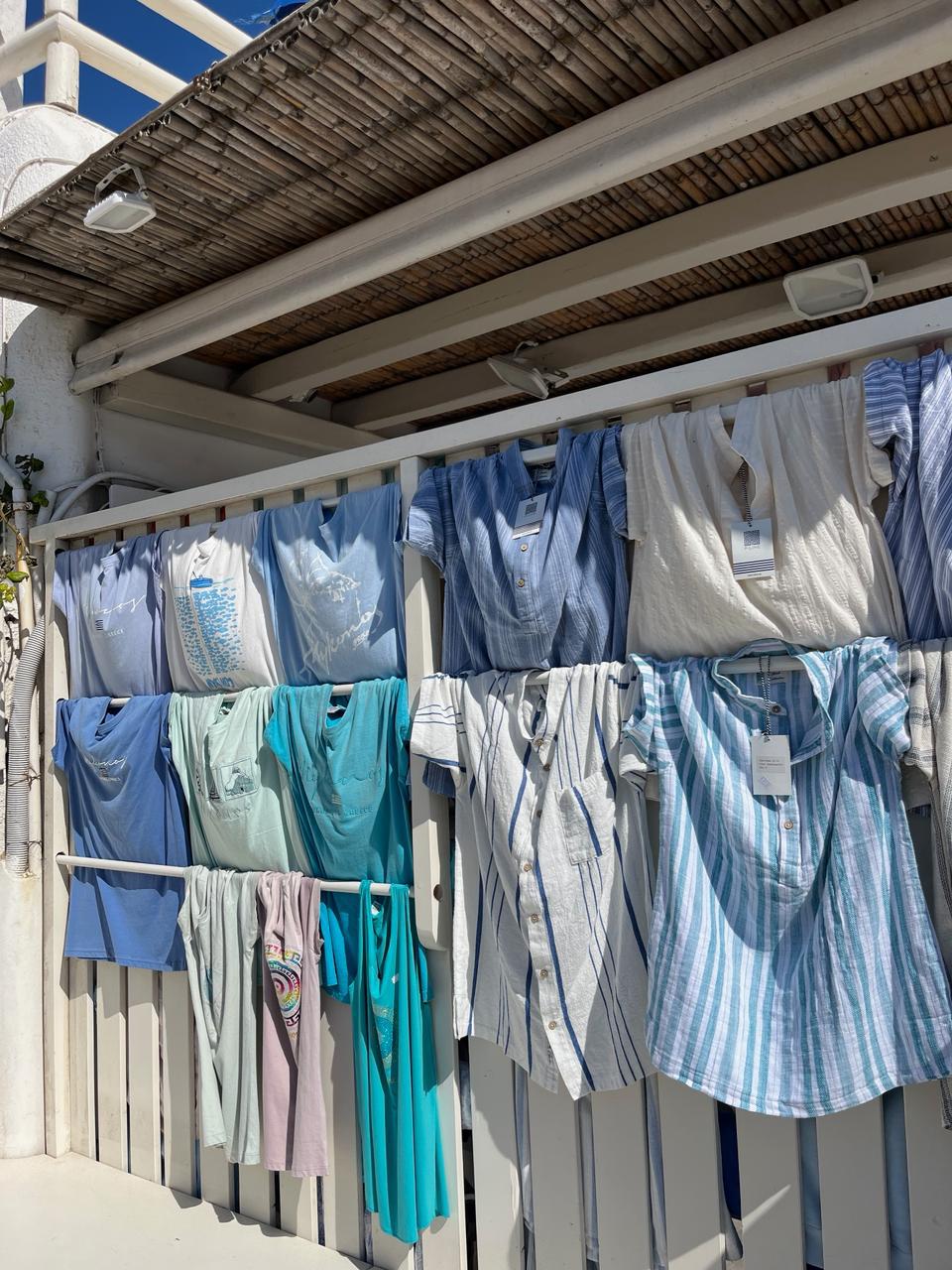 Linen clothes hanging in the sun